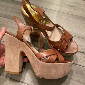 Michael kors platform sandals brown 8.5